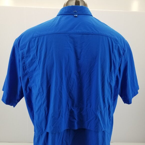 Under Armour Fish Hunter Button Up Shirt Mens 2XL Blue Vented Heatgear Fishing - Picture 4 of 9
